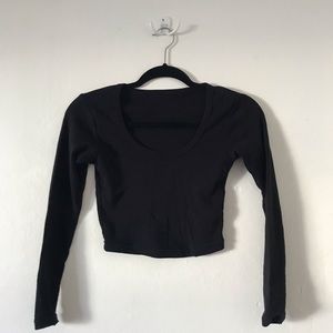 American Apparel Black Crop Tee